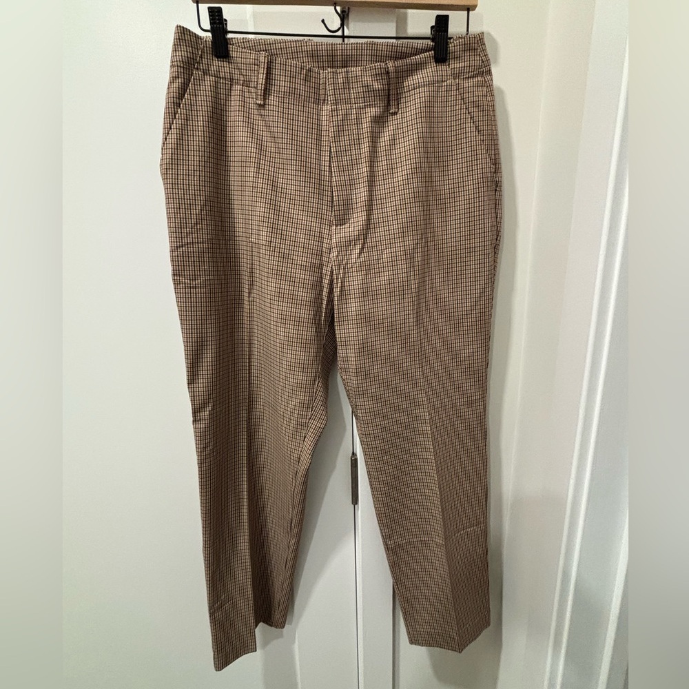 Women’s Tan Checkered Pants
